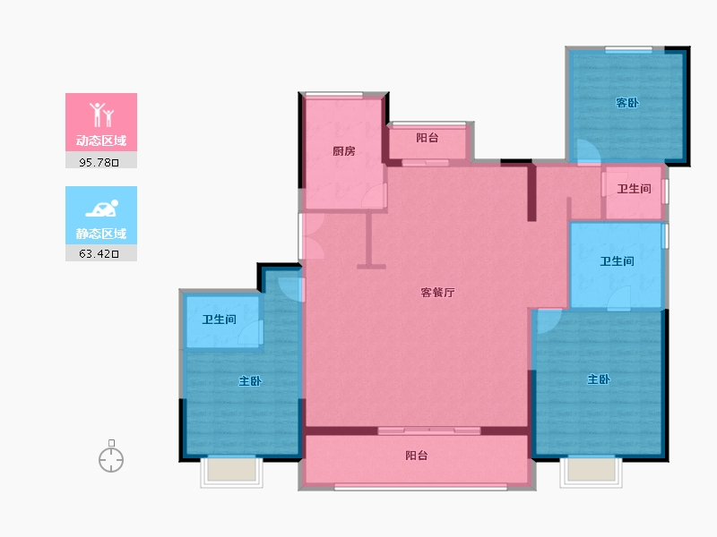 湖南省-长沙市-国宸府│旭辉·龙光·金地商置-145.01-户型库-动静分区