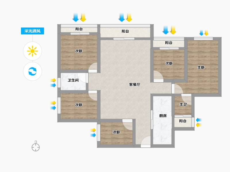 广东省-深圳市-南光城市花园-83.44-户型库-采光通风