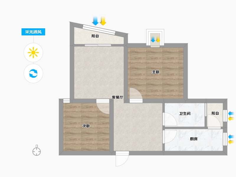 广东省-深圳市-鸿洲新都-48.33-户型库-采光通风