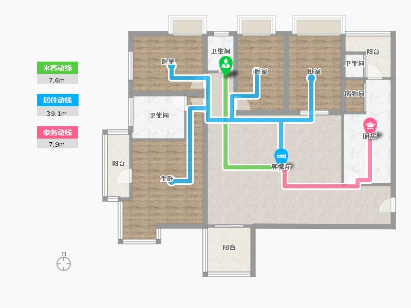 广东省-深圳市-锦绣花园四期-136.92-户型库-动静线