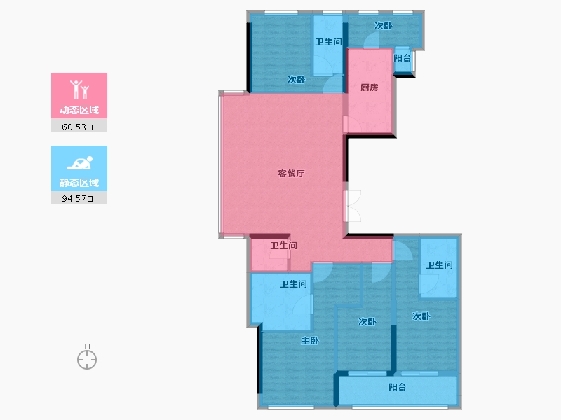 福建省-福州市-大东海公园府-140.37-户型库-动静分区