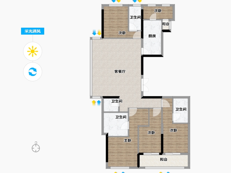 福建省-福州市-大东海公园府-140.37-户型库-采光通风