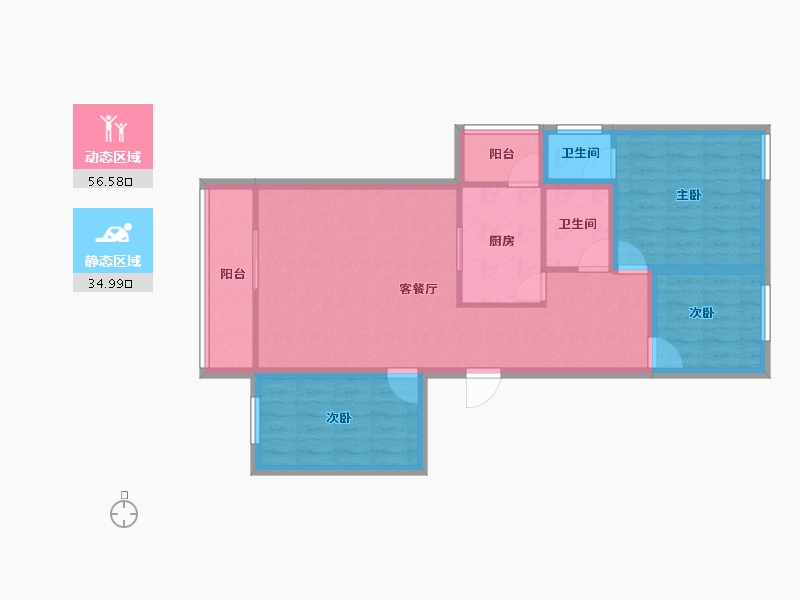 广东省-深圳市-桑达苑-81.62-户型库-动静分区