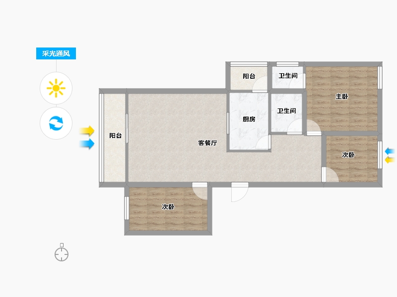 广东省-深圳市-桑达苑-81.62-户型库-采光通风