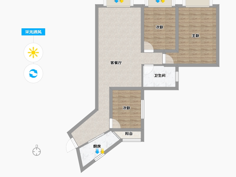 广东省-深圳市-星海名城(三期)-72.78-户型库-采光通风