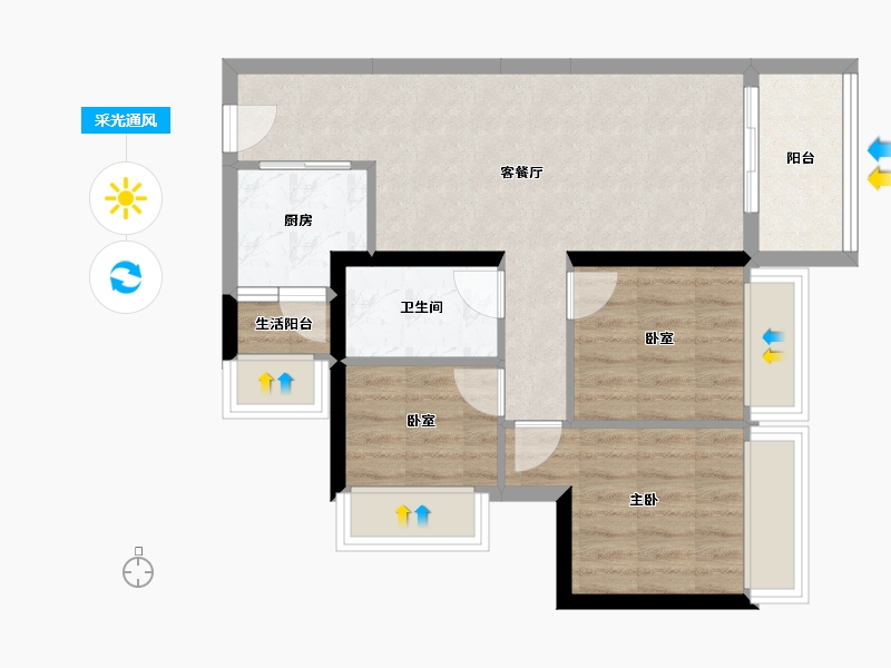 广东省-深圳市-深房光明里-60.42-户型库-采光通风