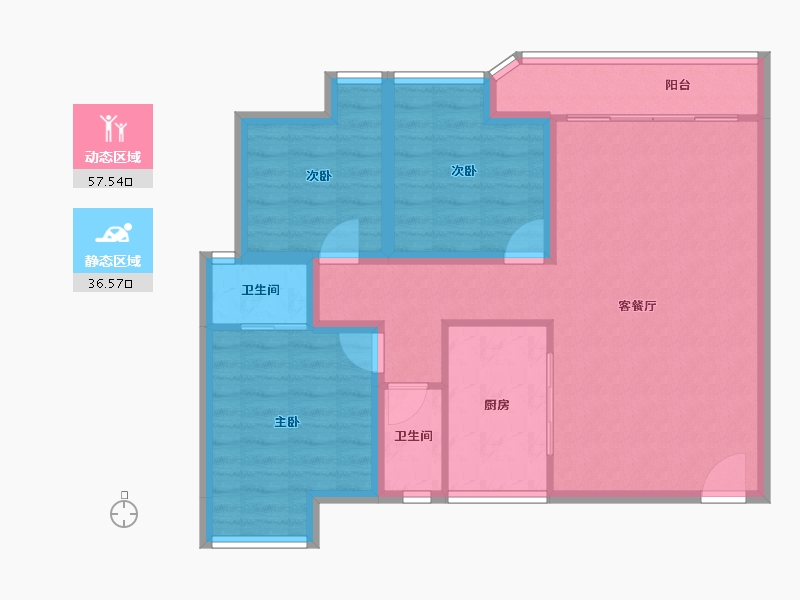 广东省-深圳市-帝景园-84.21-户型库-动静分区