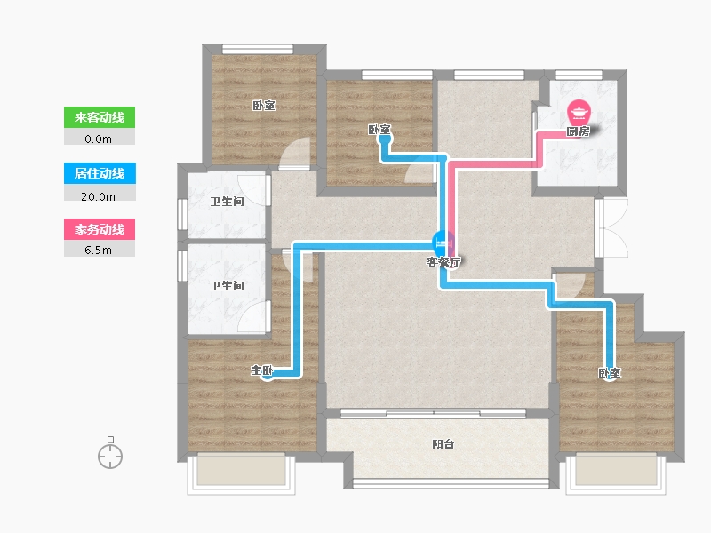 浙江省-绍兴市-溪上云庐-106.25-户型库-动静线