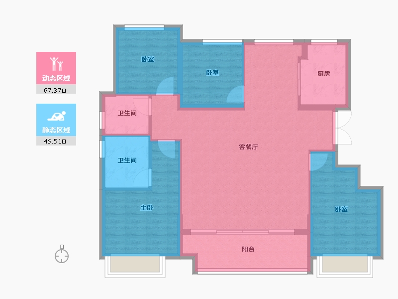 浙江省-绍兴市-溪上云庐-106.25-户型库-动静分区