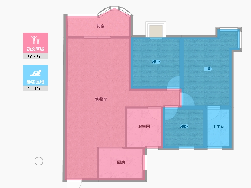 广东省-深圳市-东方海雅居-75.87-户型库-动静分区