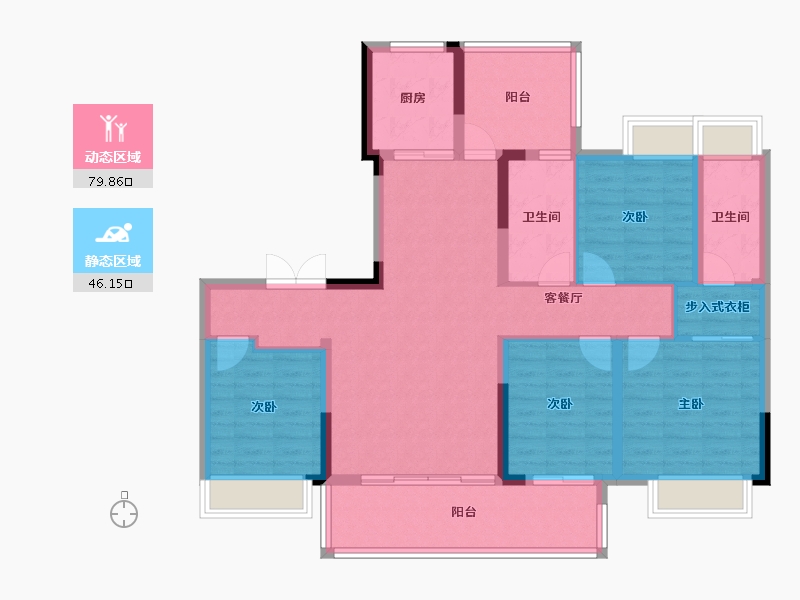 湖南省-长沙市-长交雅筑-112.80-户型库-动静分区