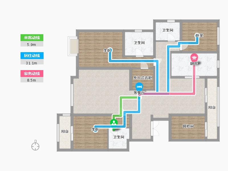 河北省-石家庄市-石家庄市井陉矿区三联公馆-184.00-户型库-动静线