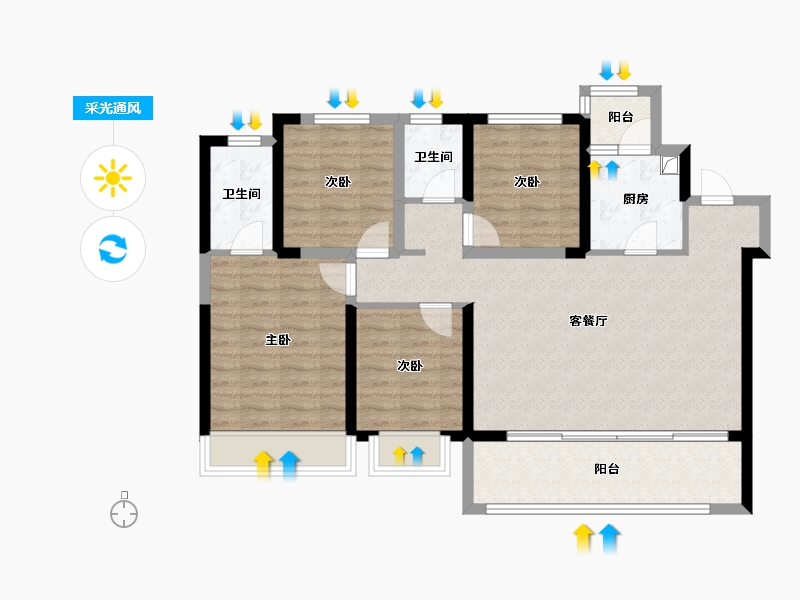 四川省-成都市-中交凤凰华府-98.94-户型库-采光通风