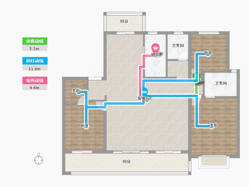 山西省-晋城市-浩翔·云玺-136.81-户型库-动静线