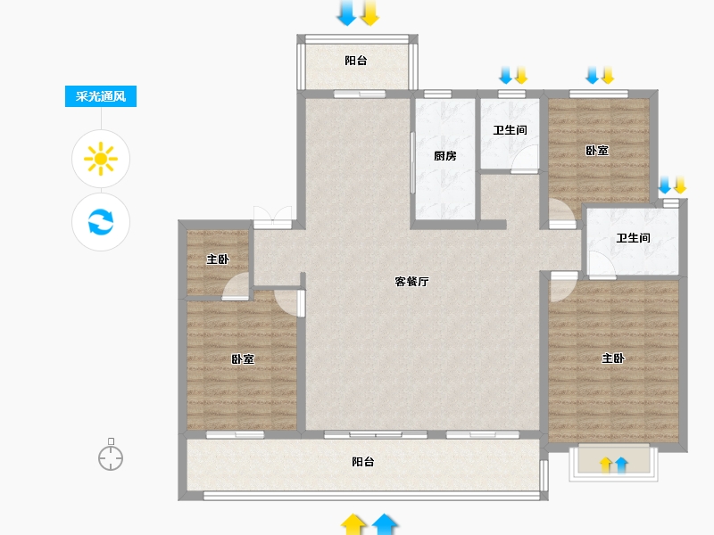 山西省-晋城市-浩翔·云玺-136.81-户型库-采光通风