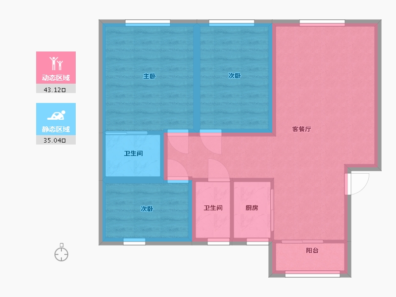 广东省-深圳市-龙华新华苑二期-69.36-户型库-动静分区