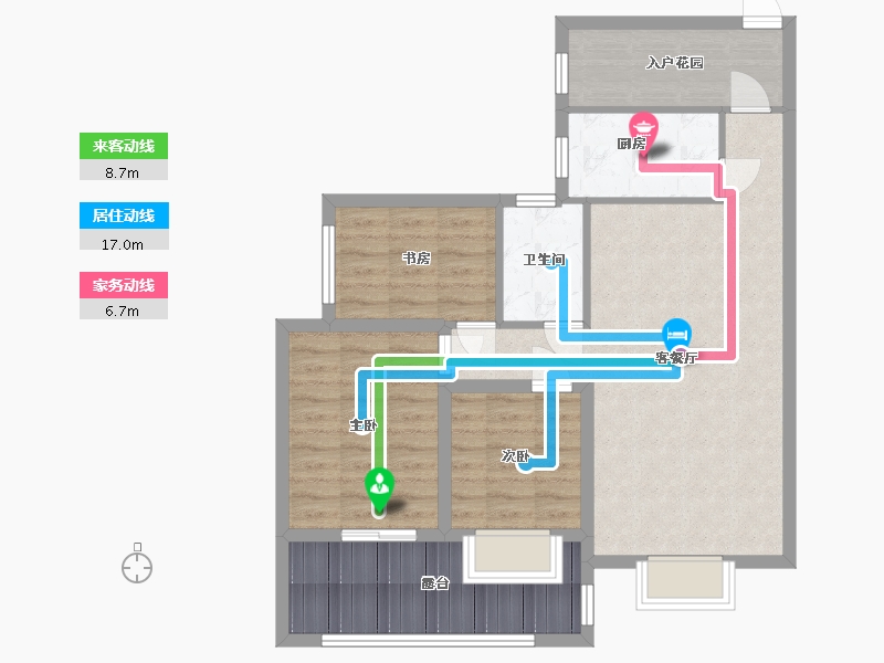 广东省-深圳市-卓能雅苑-85.57-户型库-动静线