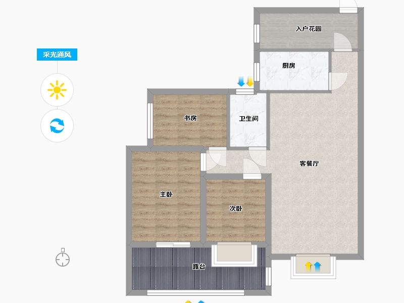 广东省-深圳市-卓能雅苑-85.57-户型库-采光通风