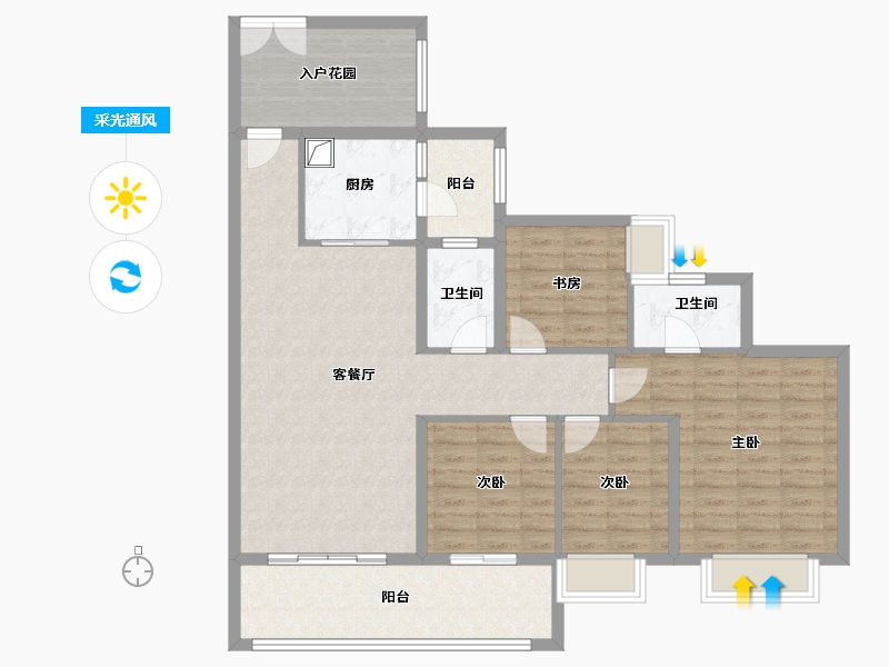 广东省-江门市-君汇上城-108.00-户型库-采光通风