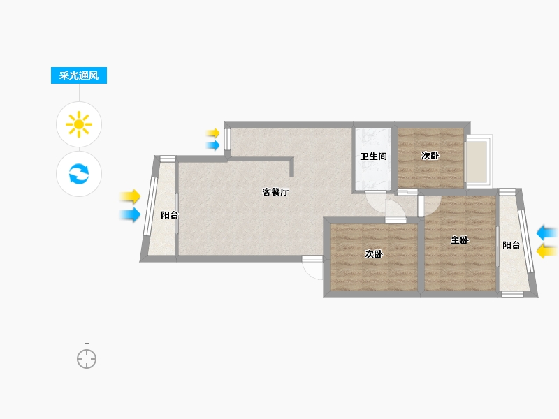 广东省-深圳市-世纪华庭-61.53-户型库-采光通风