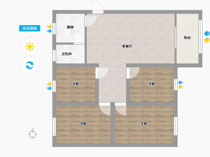 广东省-深圳市-滢水山庄一区-73.36-户型库-采光通风