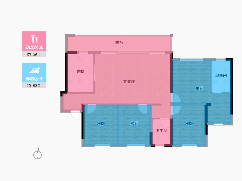 四川省-成都市-龙湖天屿-107.58-户型库-动静分区