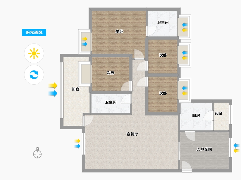 广东省-深圳市-锦绣御园-115.75-户型库-采光通风