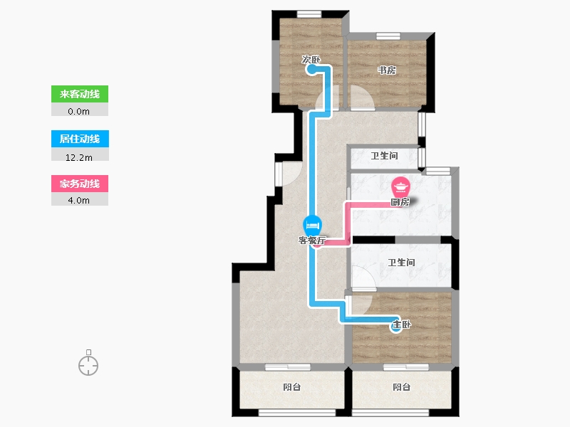 北京-北京市-中建璞园-66.86-户型库-动静线