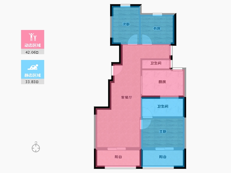 北京-北京市-中建璞园-66.86-户型库-动静分区