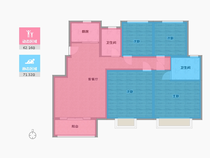 江苏省-南京市-永欣新寓蔷薇苑-120.00-户型库-动静分区