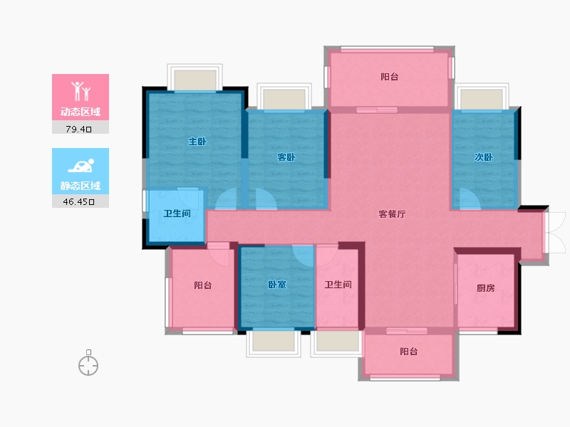 广东省-惠州市-鑫洲湖心岛1号-112.39-户型库-动静分区