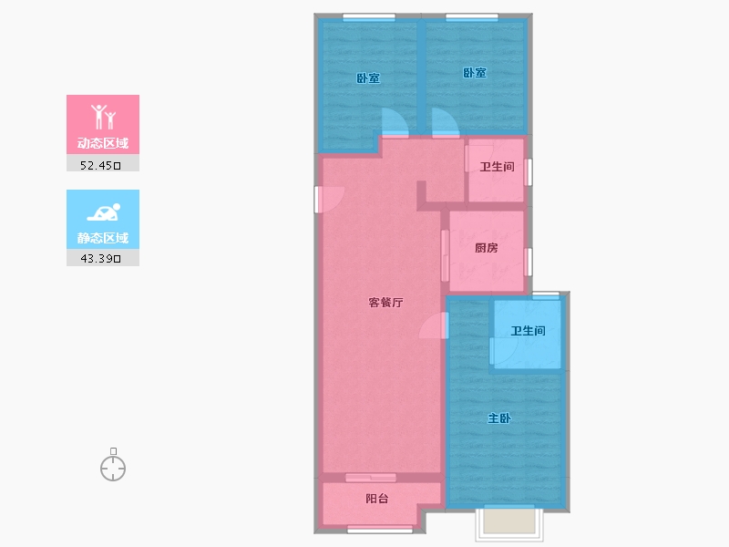 陕西省-西安市-金辉·世界城-96.00-户型库-动静分区