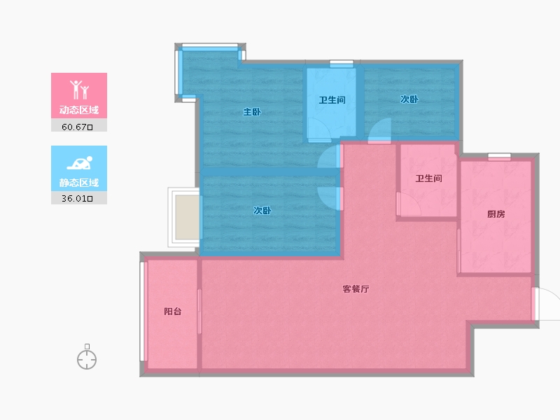 广东省-深圳市-中南花园-86.40-户型库-动静分区