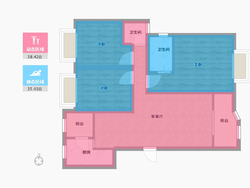 广东省-深圳市-丰泽湖山庄-63.83-户型库-动静分区