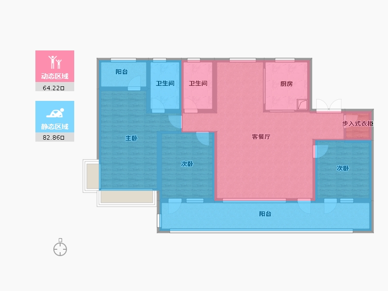 山东省-青岛市-唐岛湾·君汇-131.56-户型库-动静分区