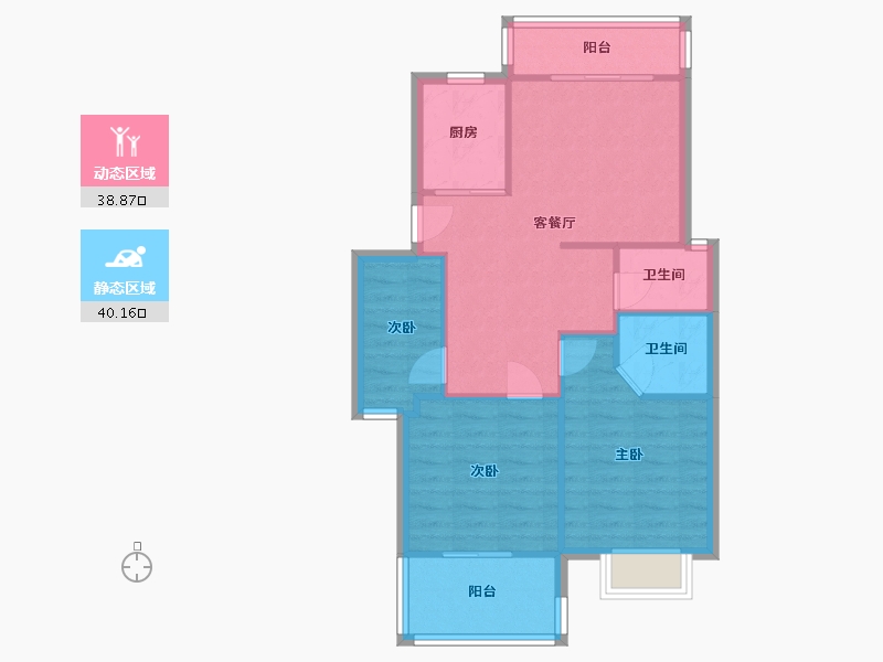 福建省-福州市-金辉东景-71.09-户型库-动静分区