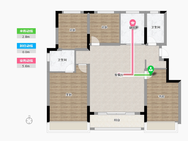 浙江省-杭州市-枫宜晓庐-111.21-户型库-动静线