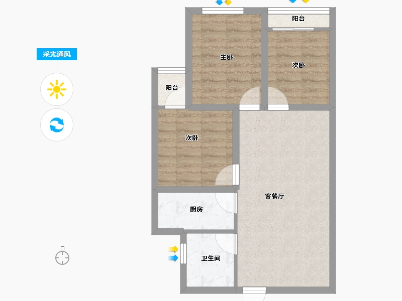 广东省-深圳市-向南瑞峰花园-59.51-户型库-采光通风