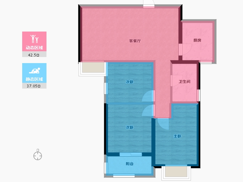 河南省-驻马店市-蓝天尚品-80.00-户型库-动静分区