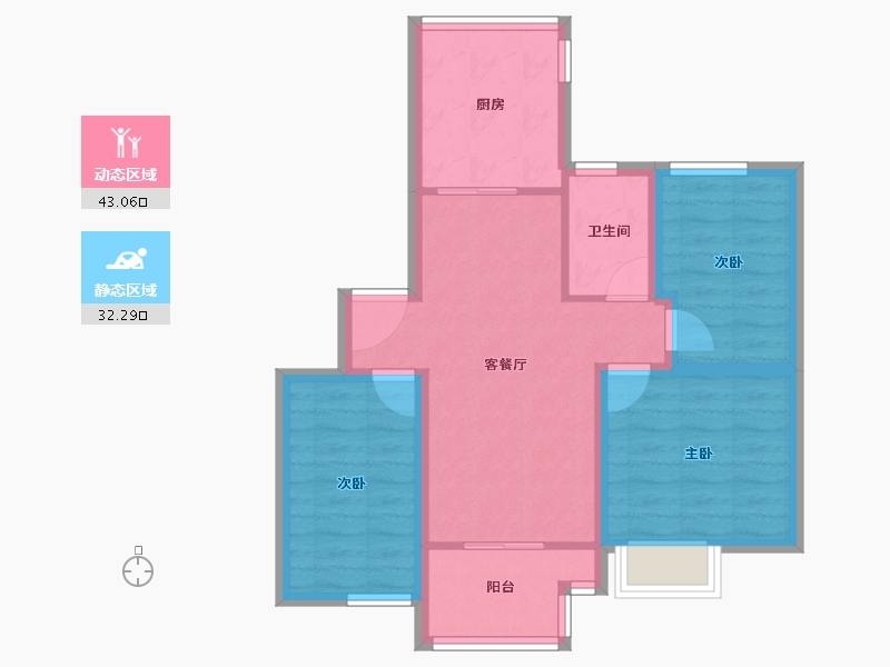 广东省-深圳市-桃源居12区（桃源居）-66.69-户型库-动静分区