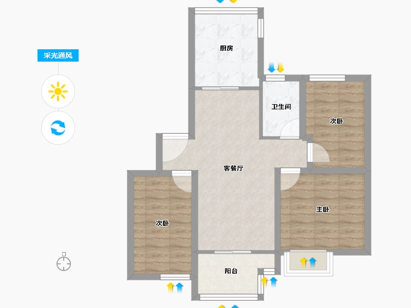 广东省-深圳市-桃源居12区（桃源居）-66.69-户型库-采光通风