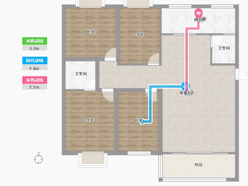 广东省-深圳市-棕榈堡花园-115.58-户型库-动静线