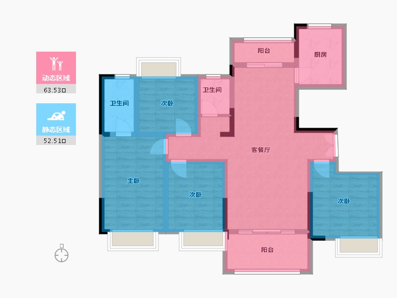 江西省-赣州市-翡翠学府-102.40-户型库-动静分区