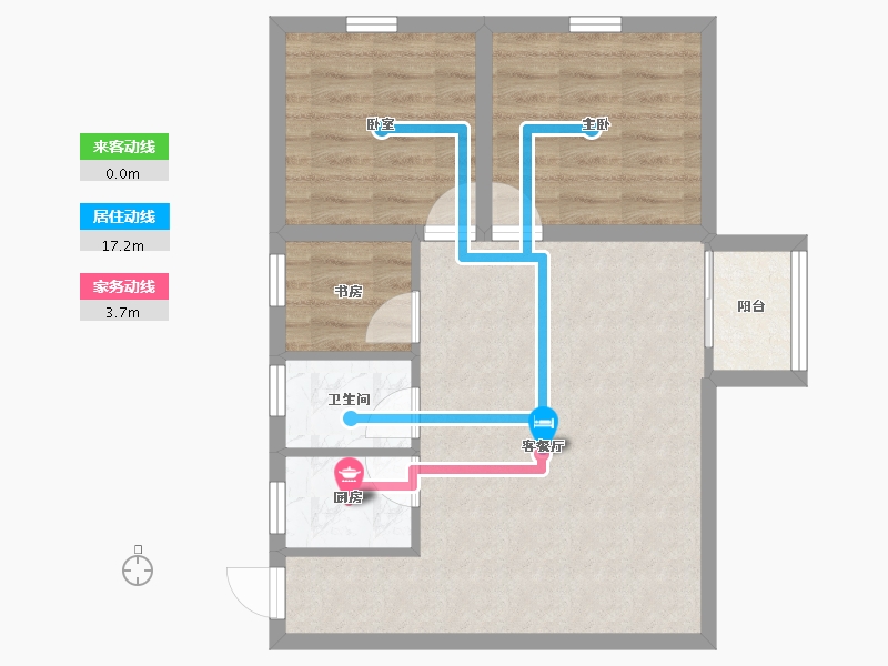 湖北省-黄冈市-凯悦华庭-60.34-户型库-动静线