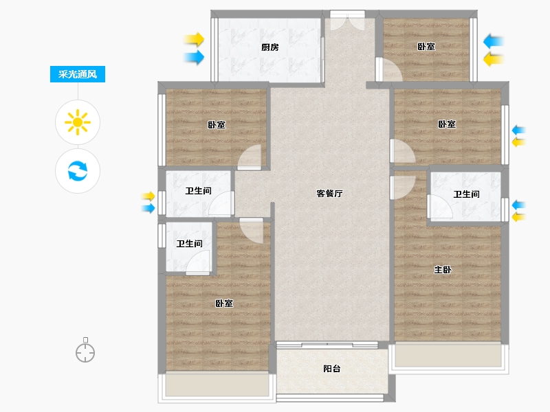 广东省-深圳市-山海上园-116.63-户型库-采光通风