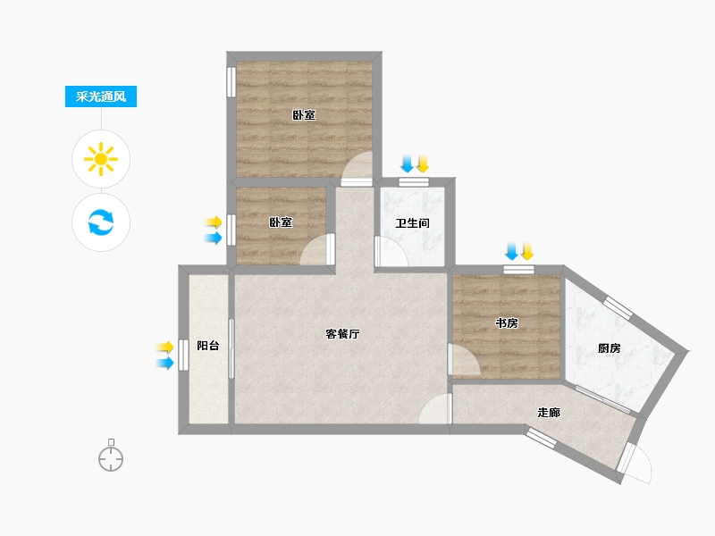 广东省-深圳市-星海名城(三期)-64.38-户型库-采光通风