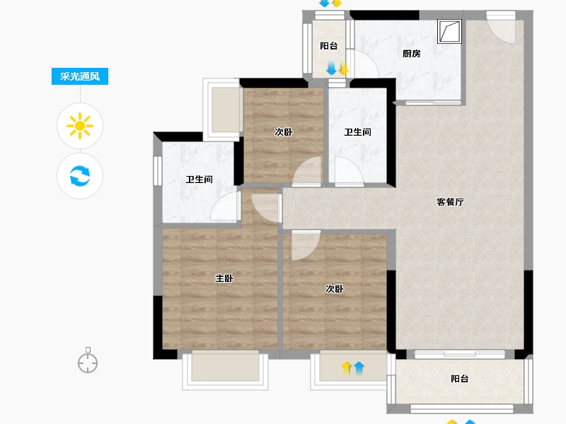 广东省-阳江市-万山天玺-76.92-户型库-采光通风