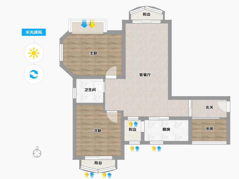 四川省-成都市-嘉合凤凰岛-73.18-户型库-采光通风