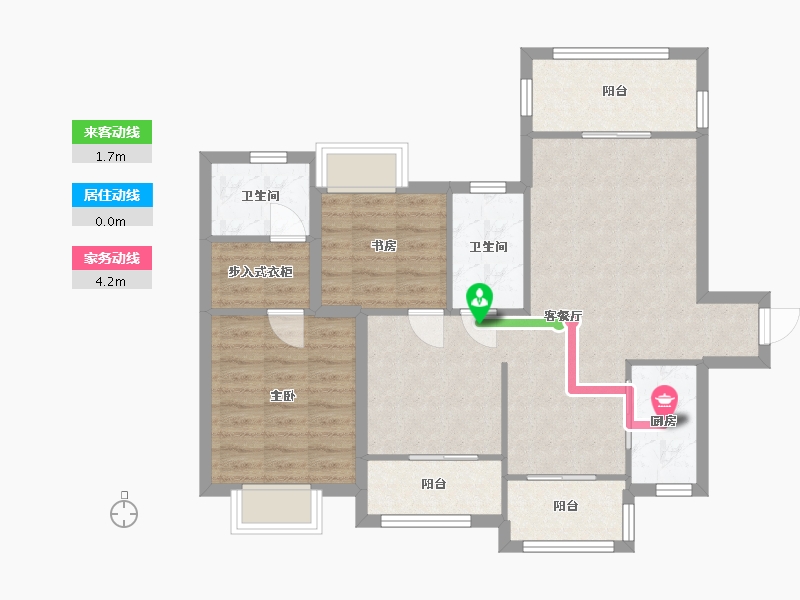 广东省-深圳市-深业泰然观澜玫瑰苑-81.44-户型库-动静线