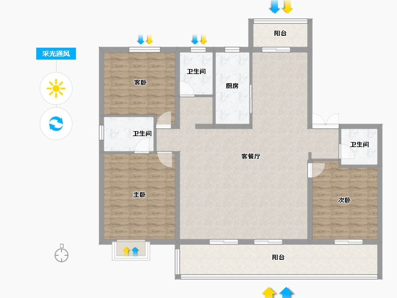 山西省-晋城市-浩翔·云玺-139.21-户型库-采光通风